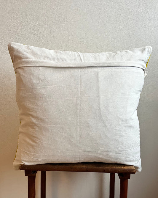 Handwoven wool cushion cover CUADRADOS LIMÓN