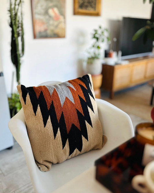 Handwoven wool cushion cover ESTRELLA