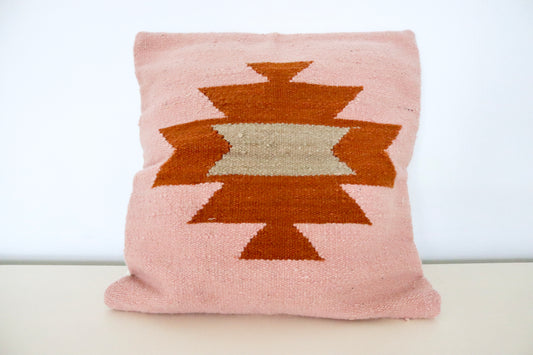 Handwoven decorative cushion "Pink"