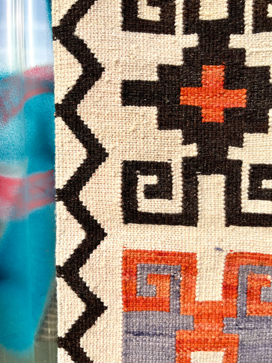 ORIGEN handwoven wool rug made from 100% virgin wool, dyed with plants, sustainable and fair, 150x60 cm, made from indigenous women artisans in Argentina