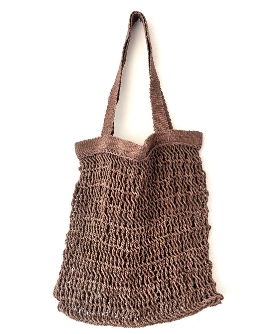 Bolso saco (tote bag) de chaguar hecho a mano - color tierra