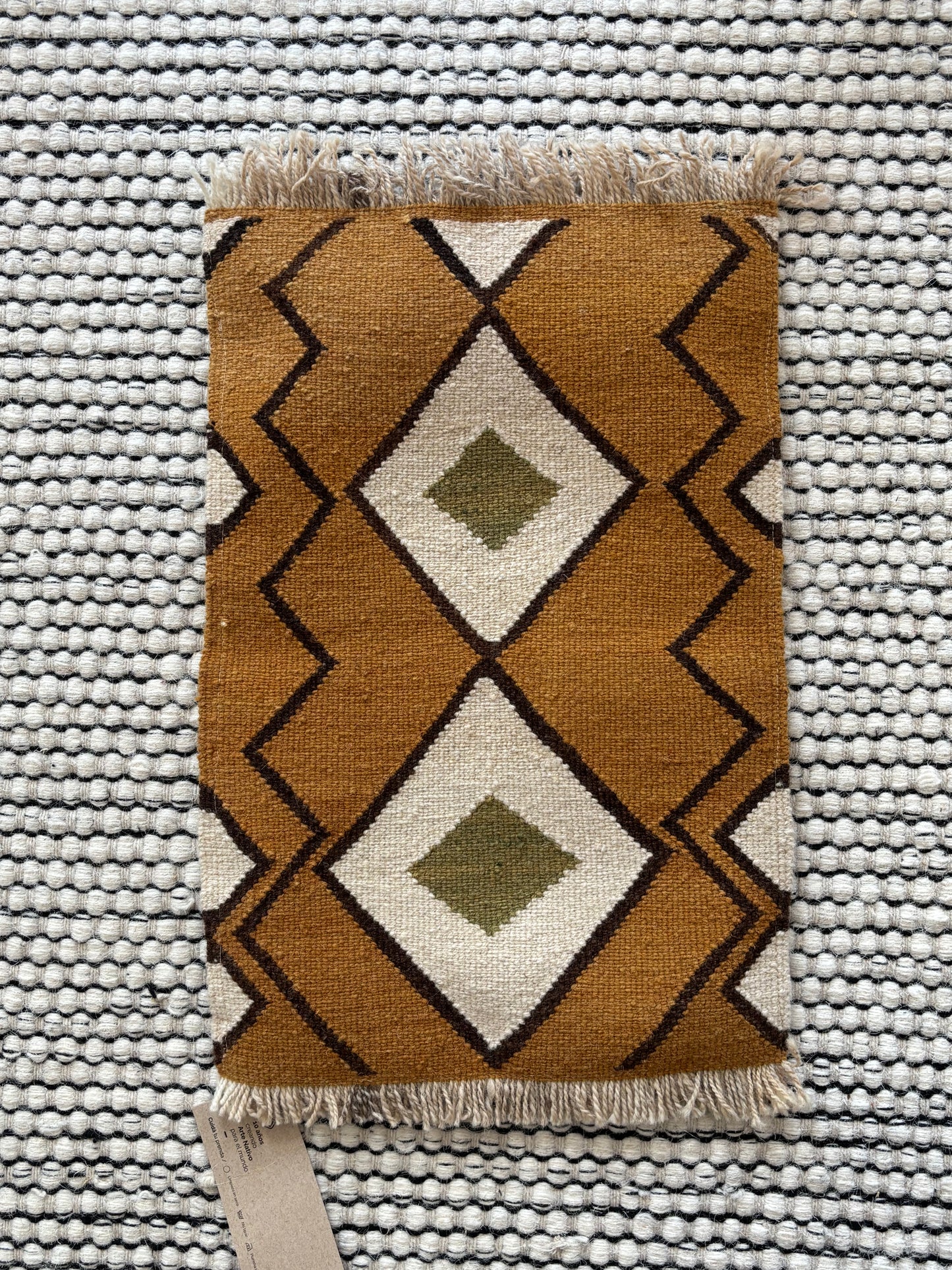 Small handwoven decorative cushion "Pistacho"