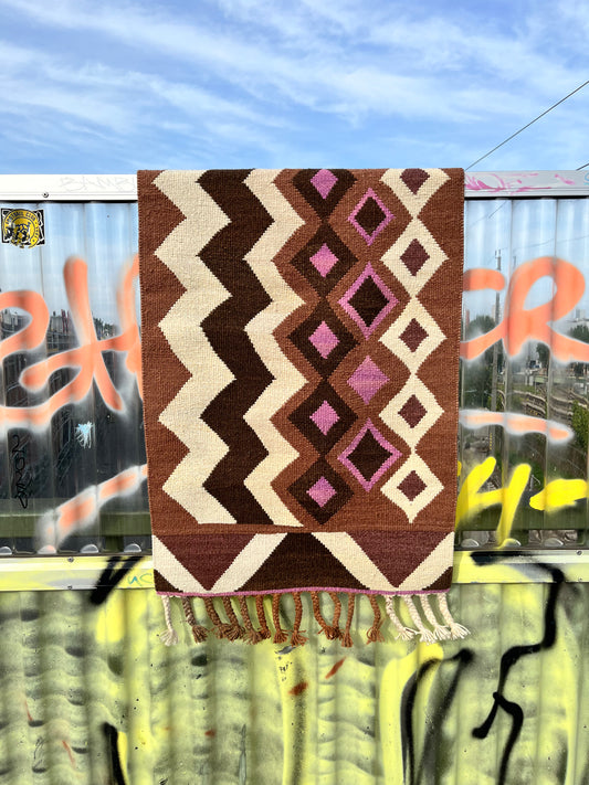 CAMINOS wool rug made from 100% virgin wool, dyed with plants, sustainable and fair, 120x60 cm