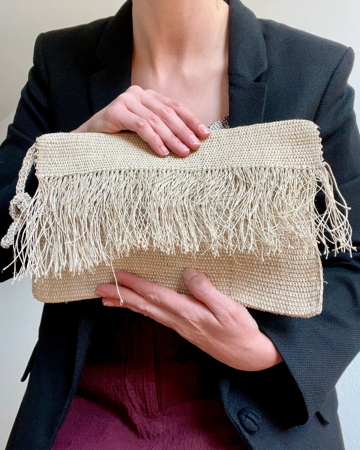 Handmade Chaguar Clutch "Boho-Elegance" with Fringes