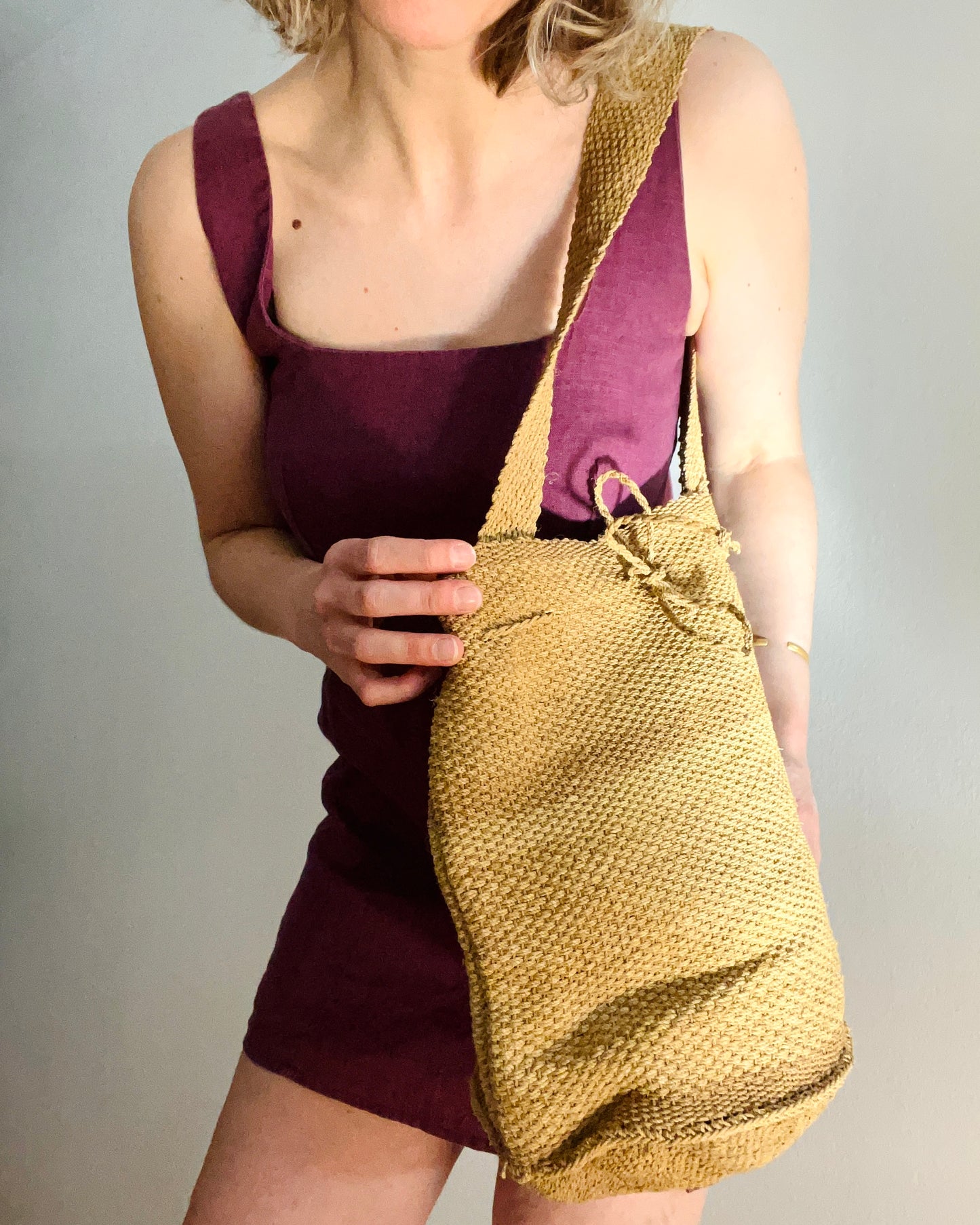 Handcrafted Chaguar Bucket Bag - Mustard Yellow