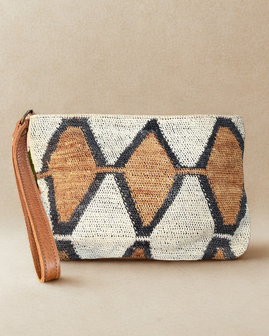 Clutch aus Leder mit Chaguar - Unikat