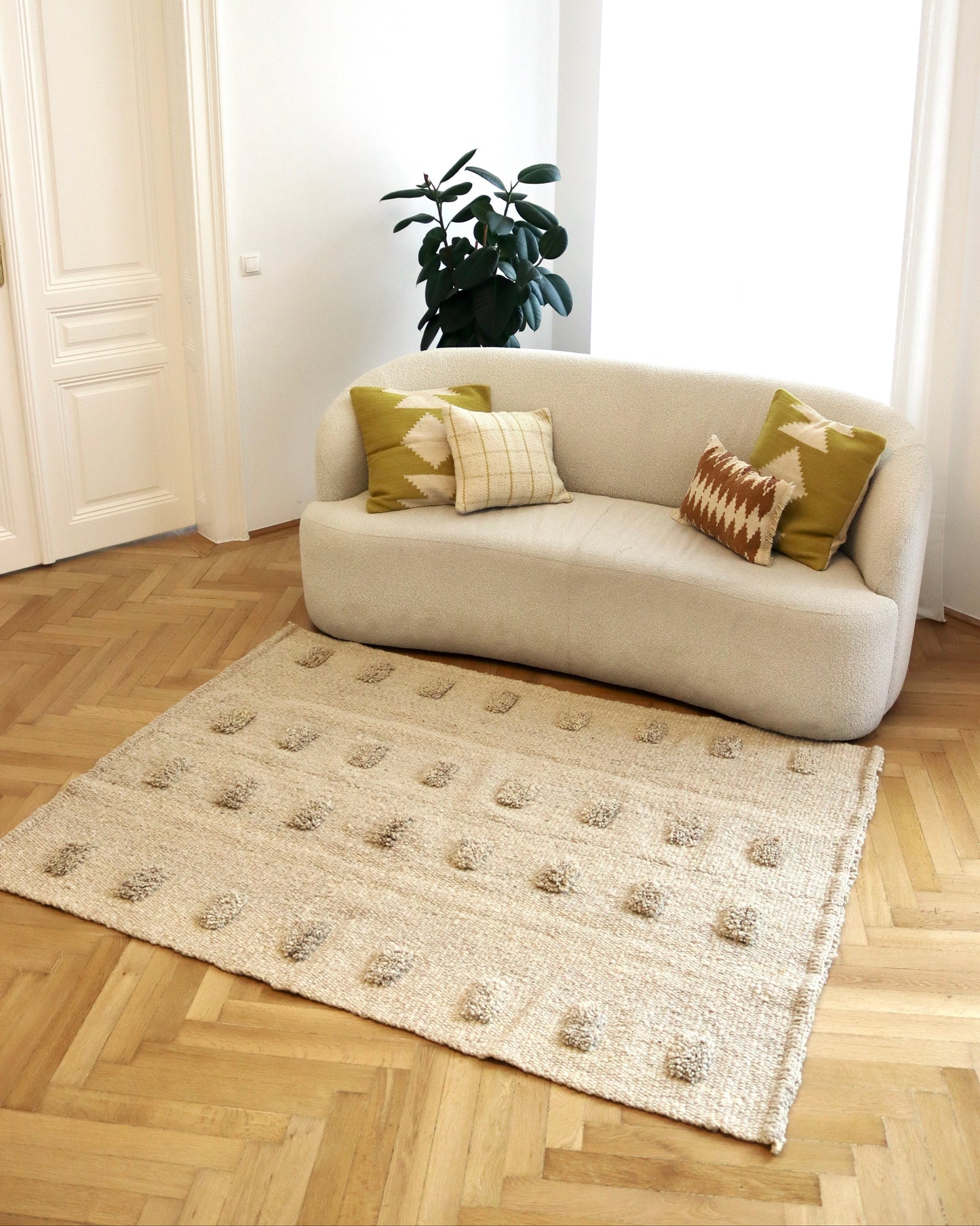 POMPONES wool rug (high density)