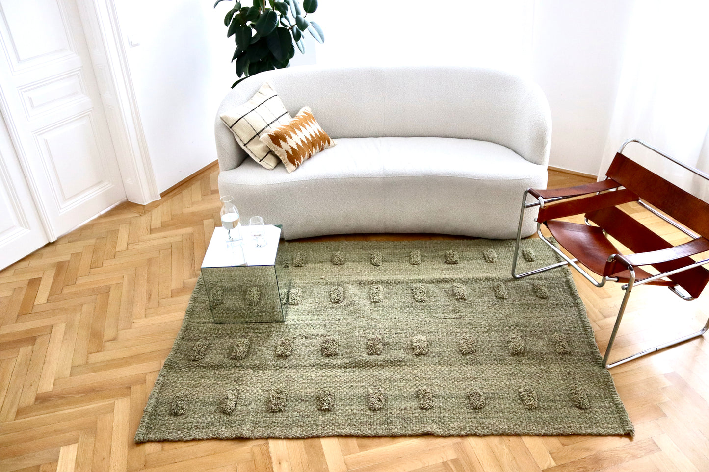 POMPONES wool rug (high density)