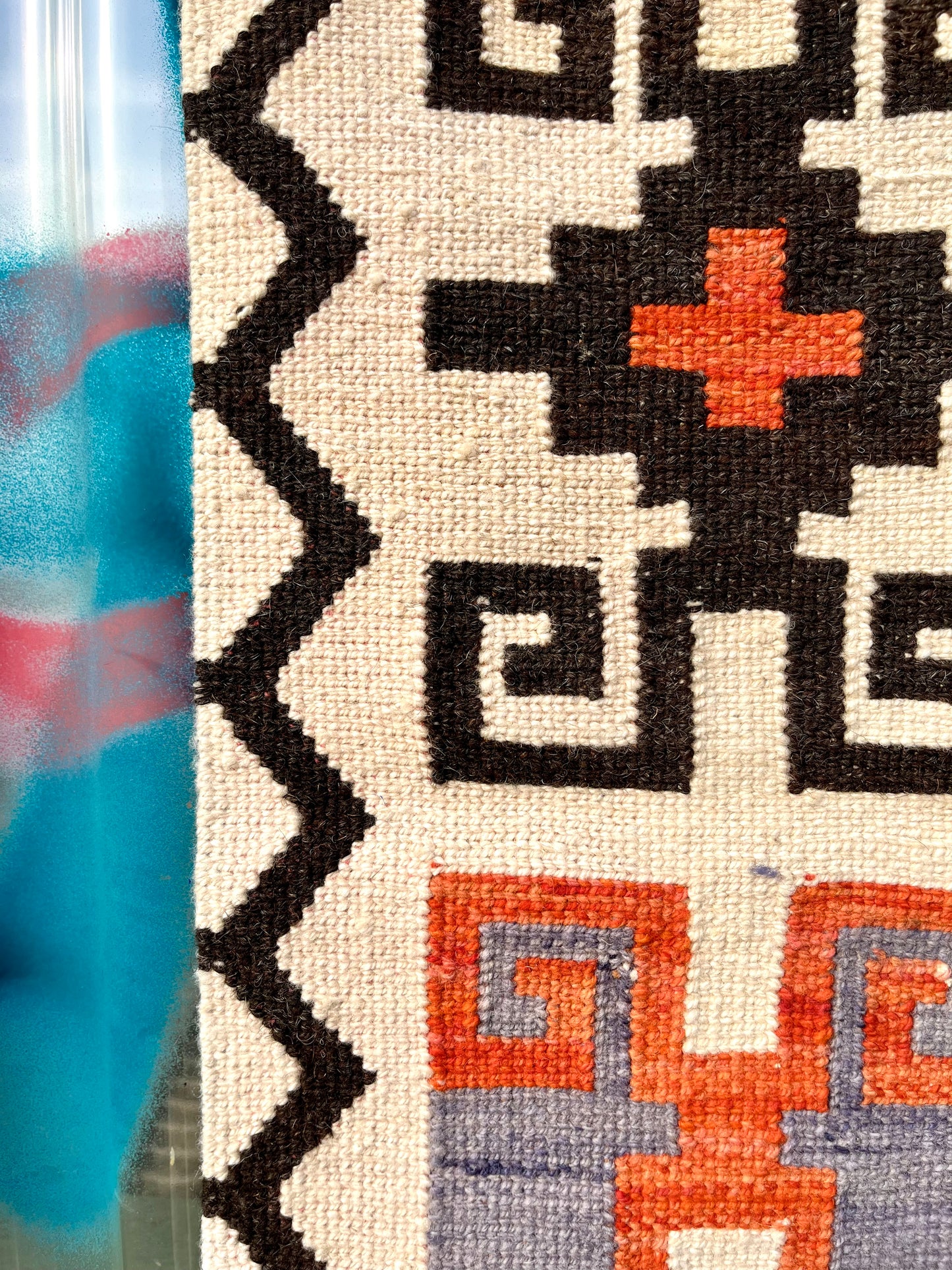 ORIGEN handwoven wool rug made from 100% virgin wool, dyed with plants, sustainable and fair, 150x60 cm, made from indigenous women artisans in Argentina