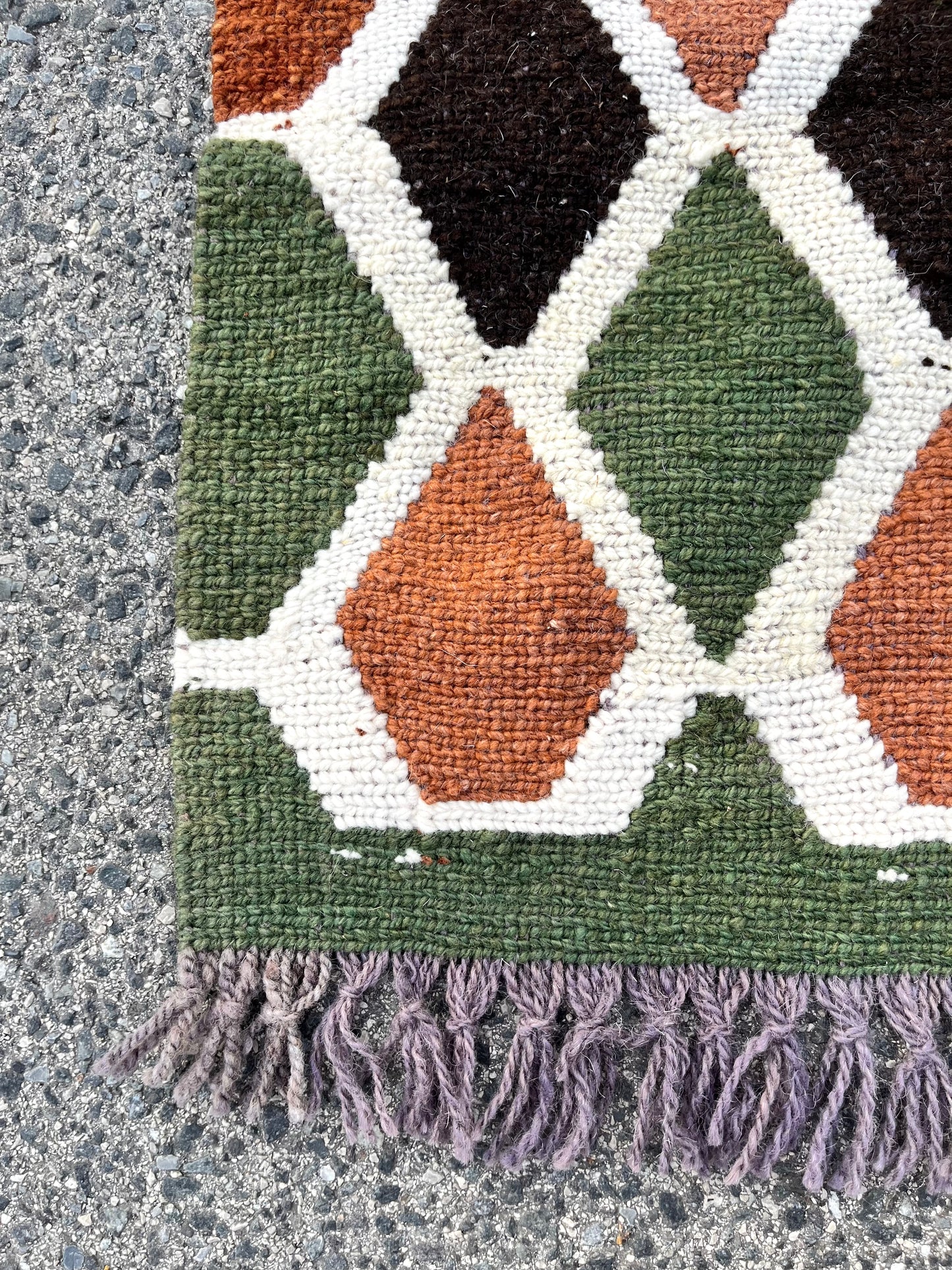 PATIO handwoven wool rug made from 100% virgin wool, dyed with plants, sustainable and fair, 150x60 cm, made from indigenous women artisans in Argentina