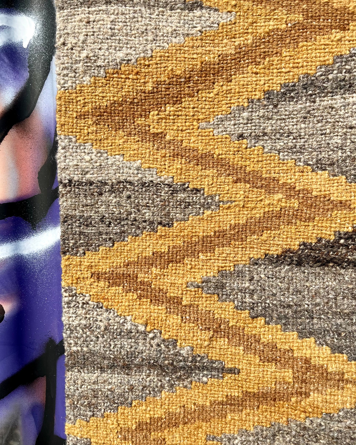 SERPIENTE handwoven wool rug made from 100% virgin wool, dyed with plants, sustainable and fair, 150x60 cm, made from indigenous women artisans in Argentina