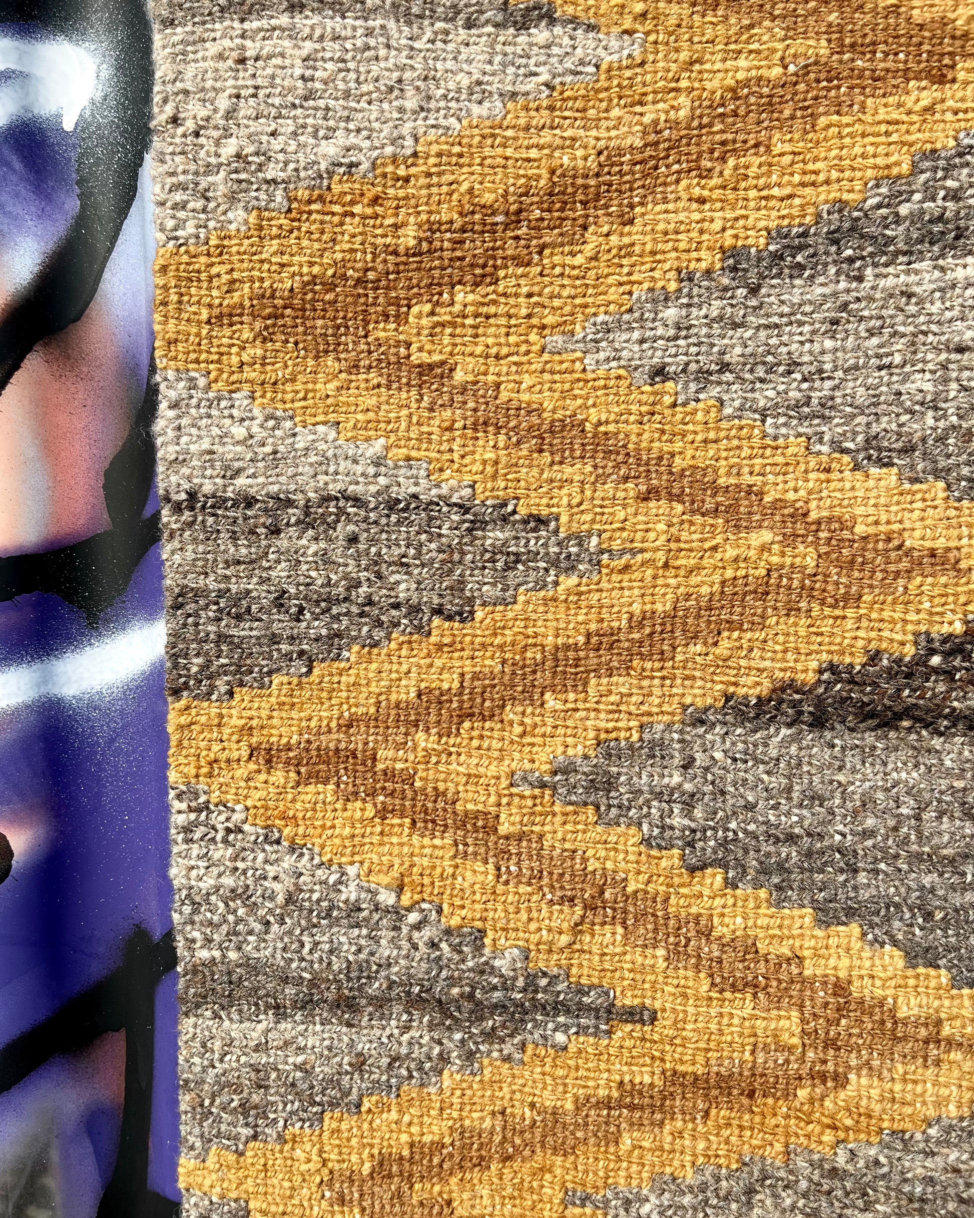 SERPIENTE handwoven wool rug made from 100% virgin wool, dyed with plants, sustainable and fair, 150x60 cm, made from indigenous women artisans in Argentina