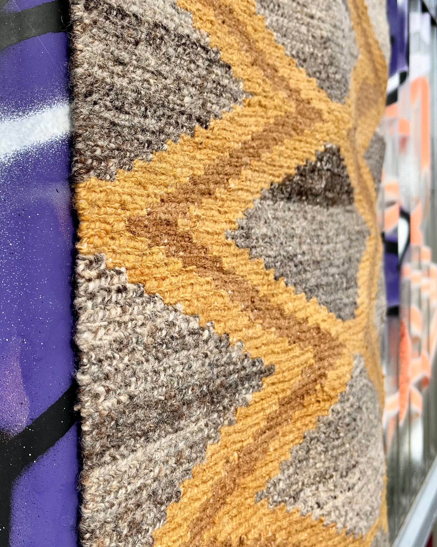 SERPIENTE handwoven wool rug made from 100% virgin wool, dyed with plants, sustainable and fair, 150x60 cm, made from indigenous women artisans in Argentina