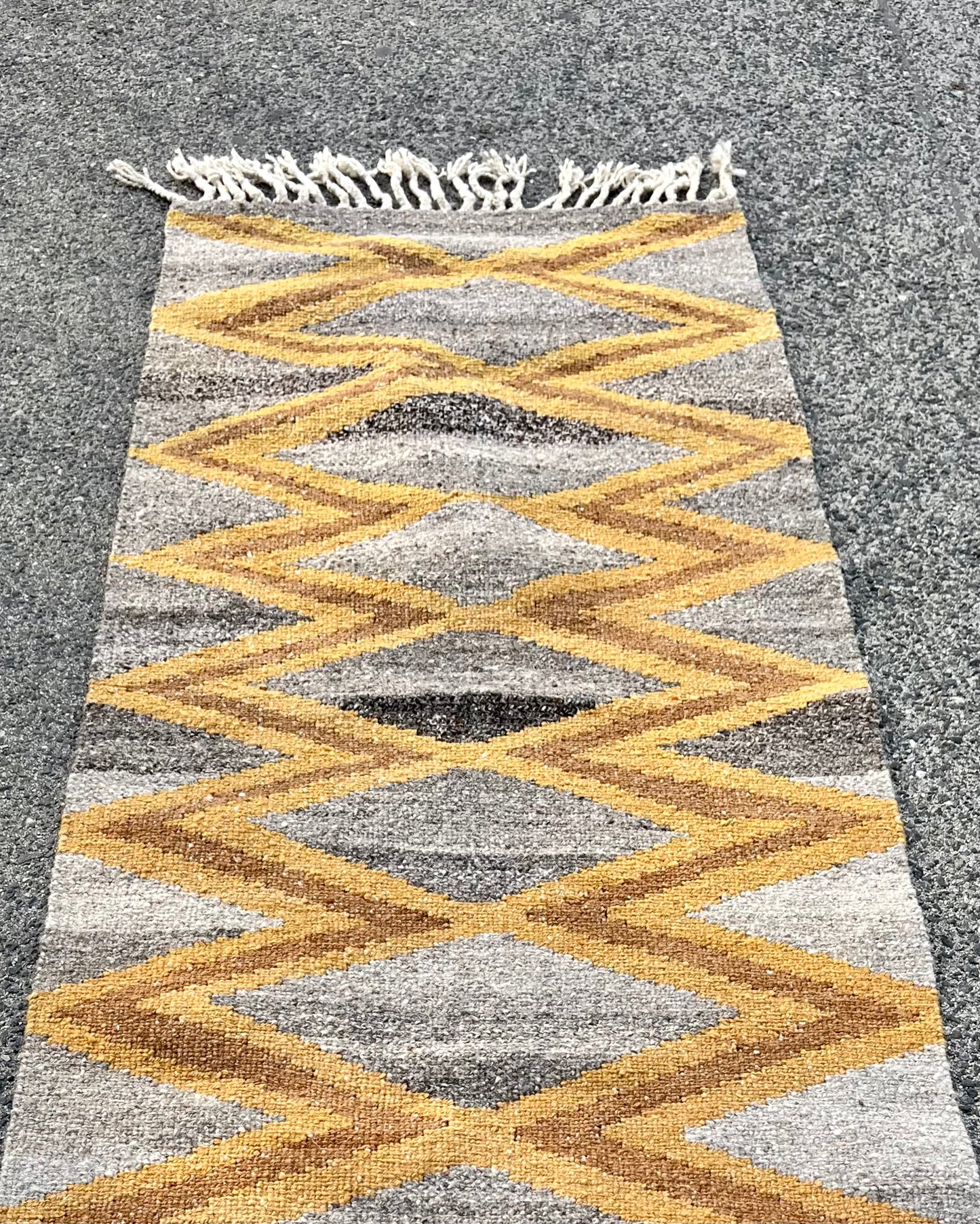 SERPIENTE handwoven wool rug made from 100% virgin wool, dyed with plants, sustainable and fair, 150x60 cm, made from indigenous women artisans in Argentina