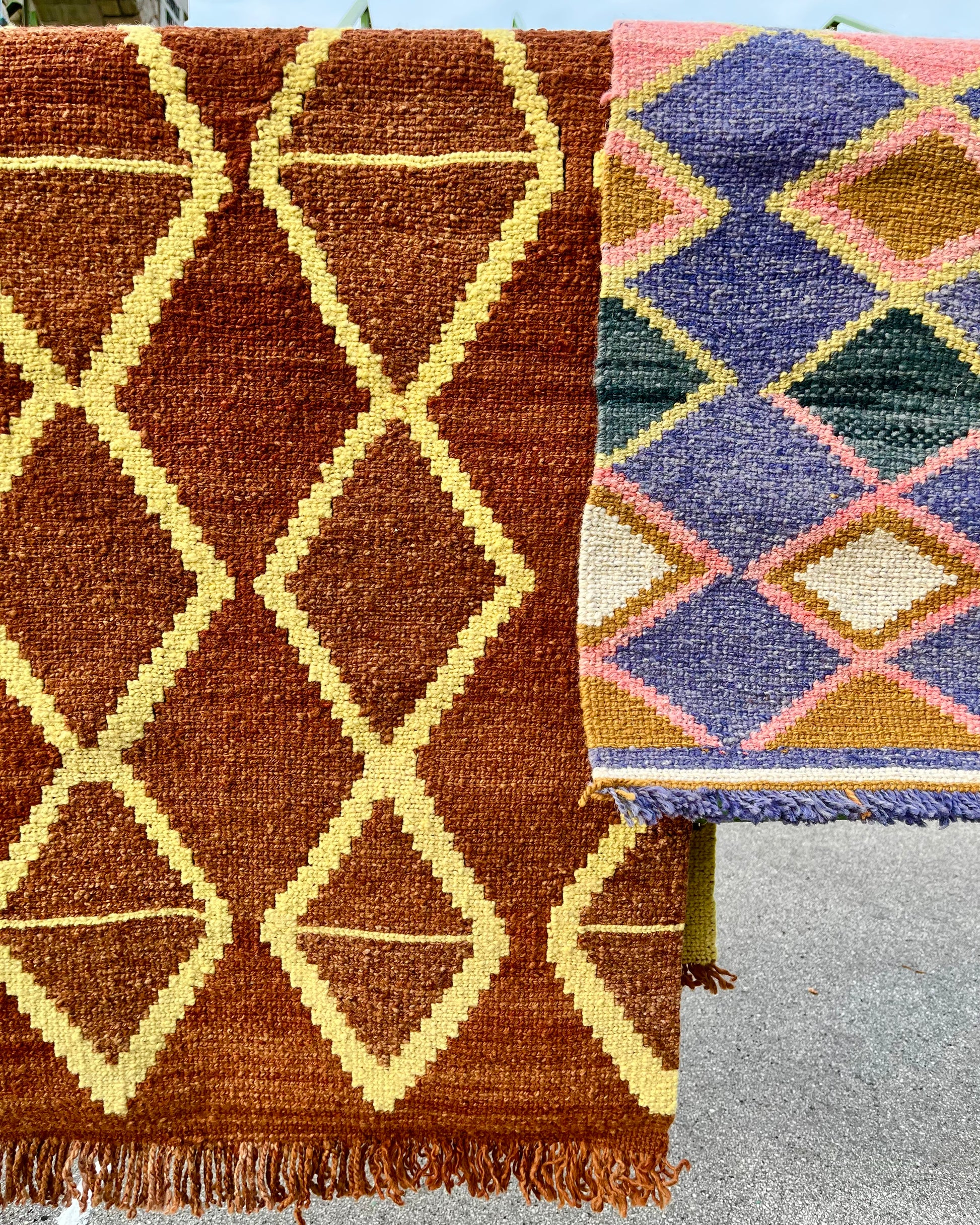SUELO handwoven wool rug made from 100% virgin wool, dyed with plants, sustainable and fair, 150x60 cm