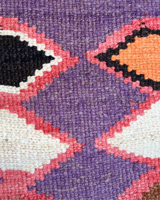 SUEÑO handwoven wool rug from North Argentina. Fair trade and sustainable. Handcrafted from indigenous women artisans. 120x60 cm.