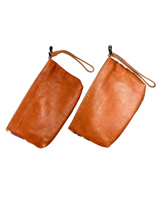 Chaguar-Clutch with leather No. 2 - unique