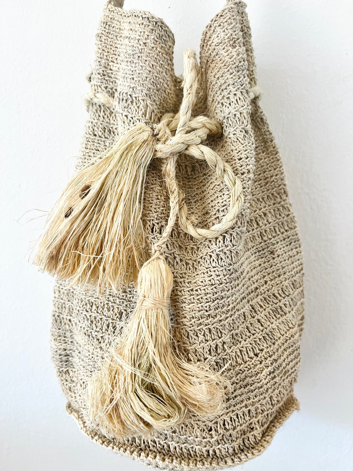 Handmade Chaguar Bucket Bag - off-white