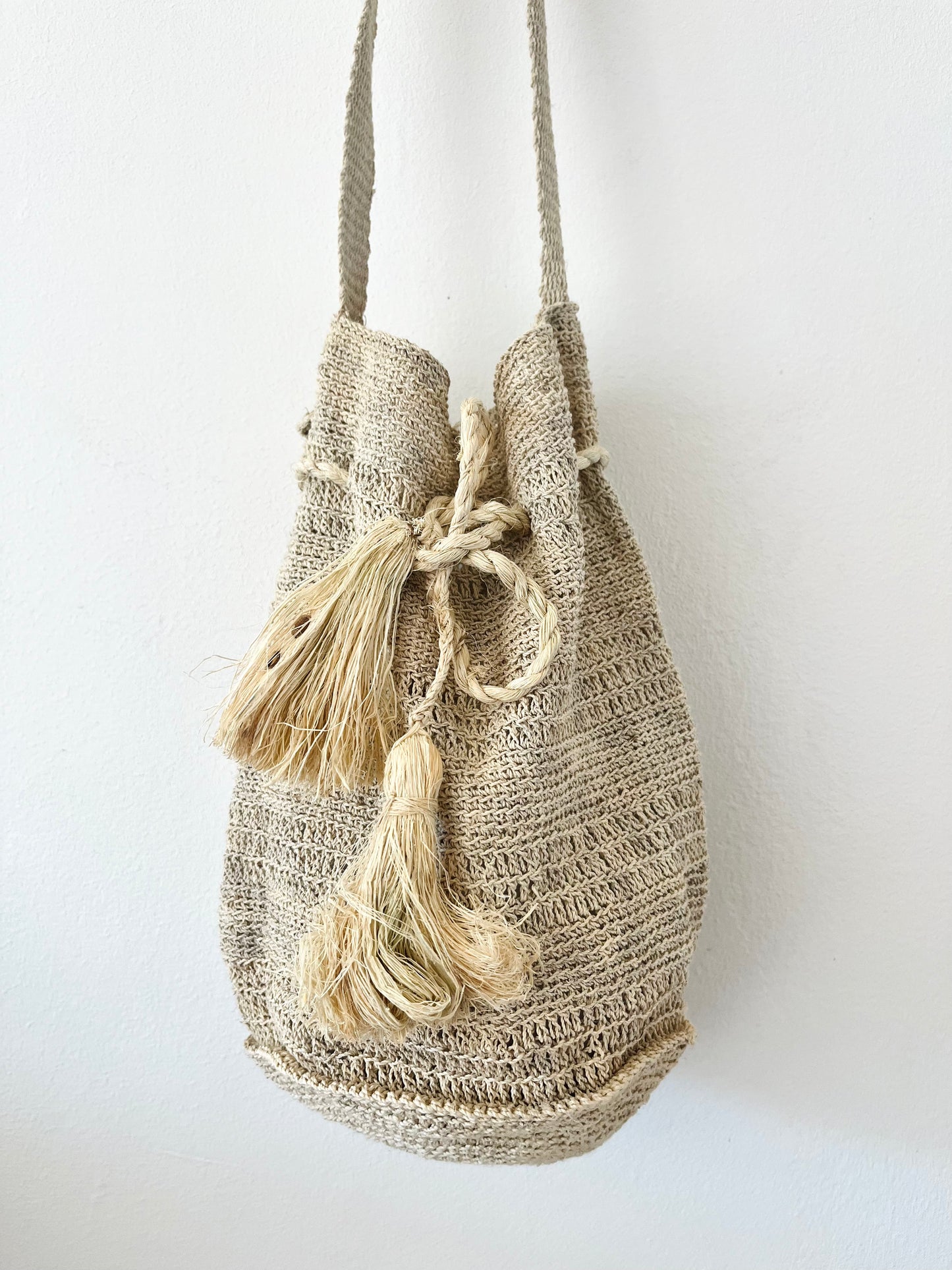 Handmade Chaguar Bucket Bag - off-white