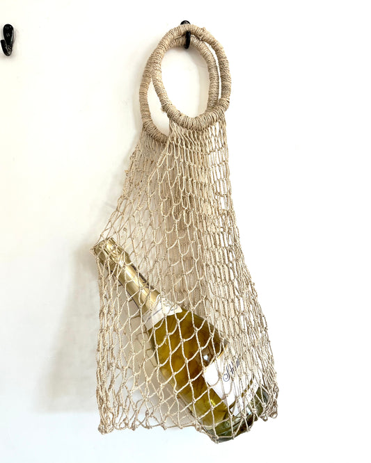 Bolsa de red de chaguar hecho a mano – Edición Anillo en blanco natural