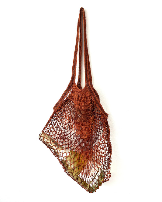 Bolsa de red de chaguar hecho a mano – terracota
