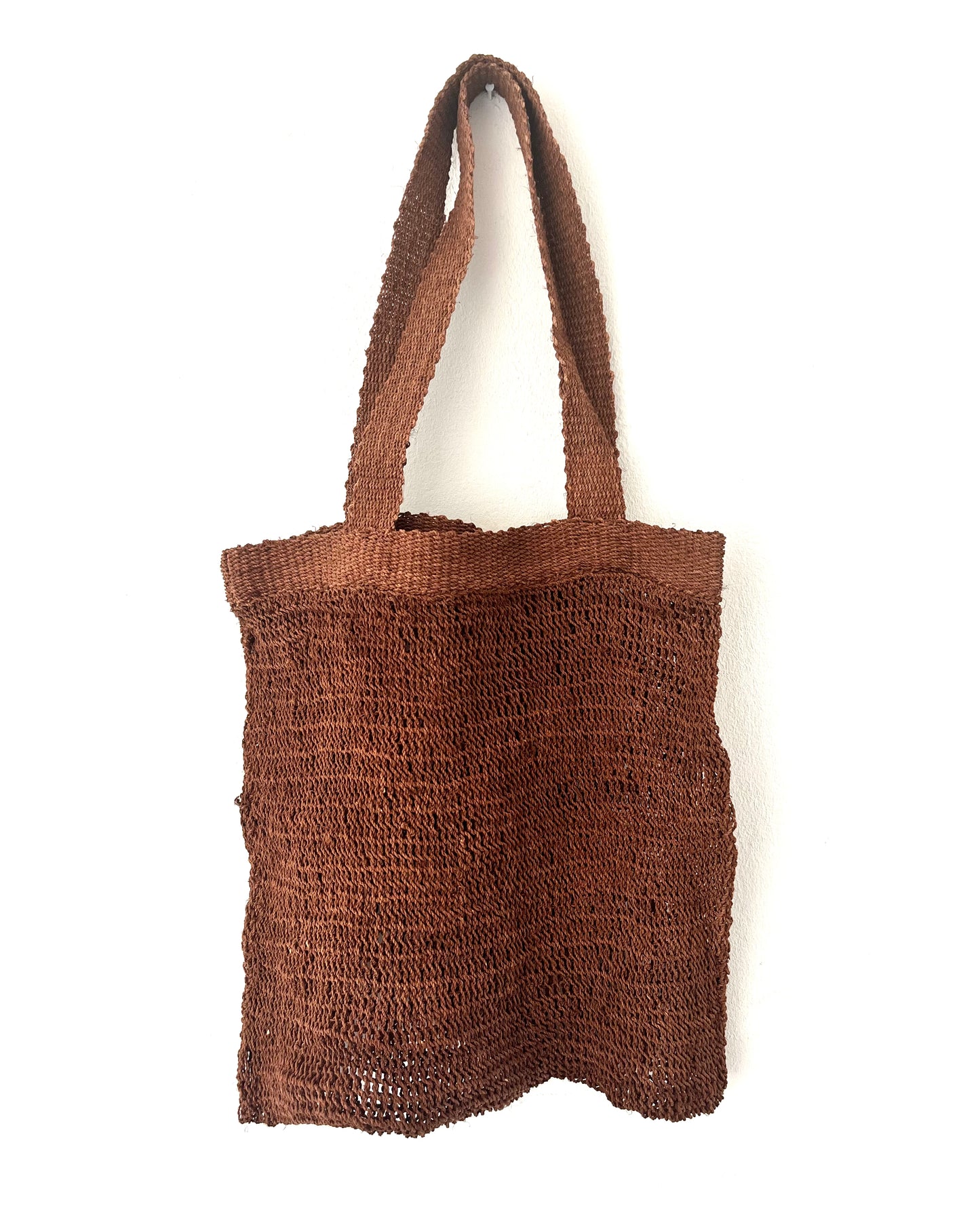 Handmade Chaguar (delicate) Mesh Tote - chocolate brown