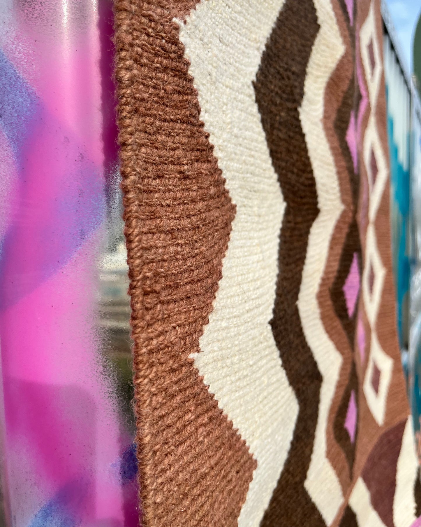 CAMINOS handwoven wool rug made from 100% virgin wool, dyed with plants, sustainable and fair, 120x60 cm